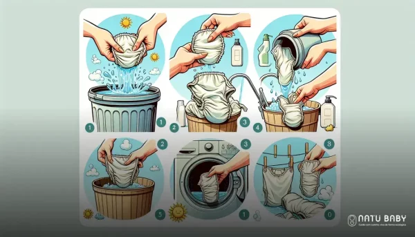 como lavar e secar fralda reutilizável