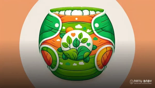 fralda ecológica laranja e verde