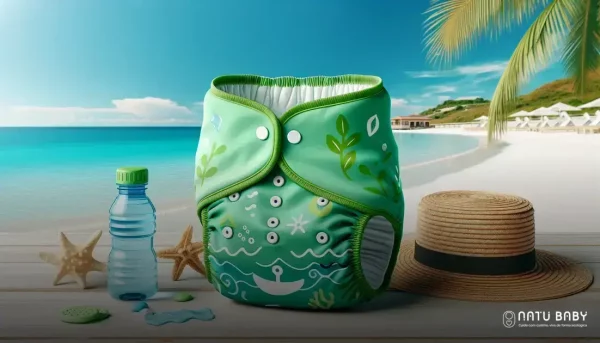 fralda ecológica para praia e piscina